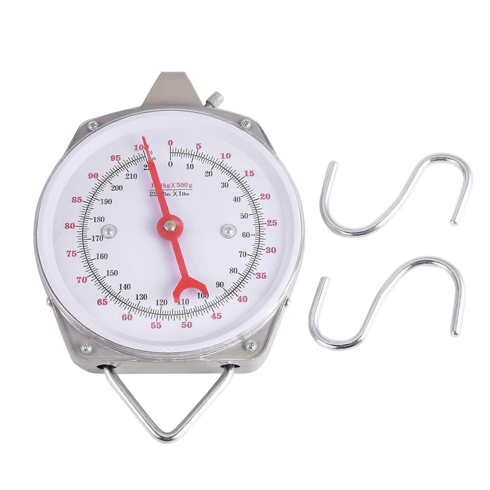 100Kg 220Lbs Hanging Scale Capacity Alloy Mechanical Hanging Scales with 2 Hook