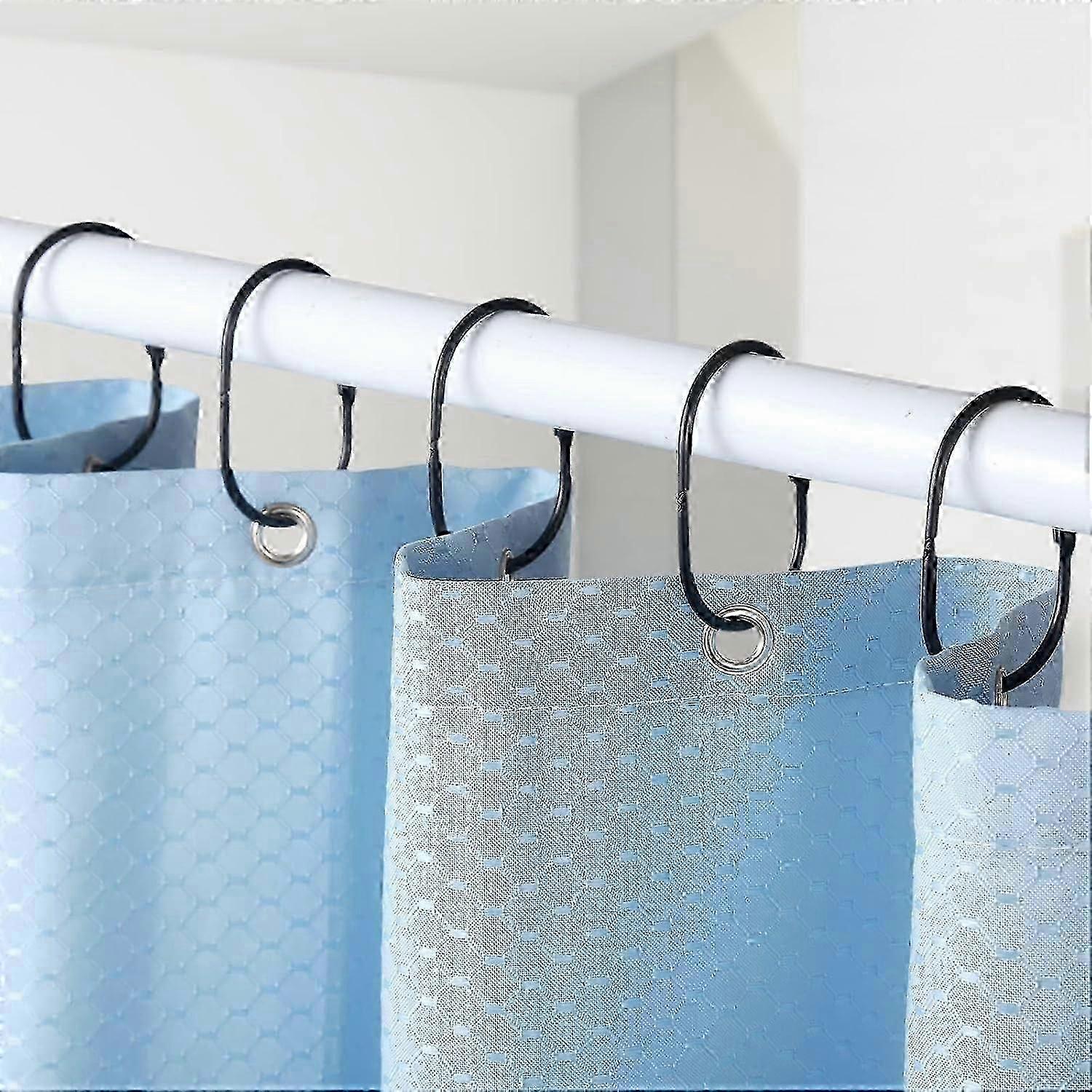 24pcs Rust Proof Shower Curtain Rings Black