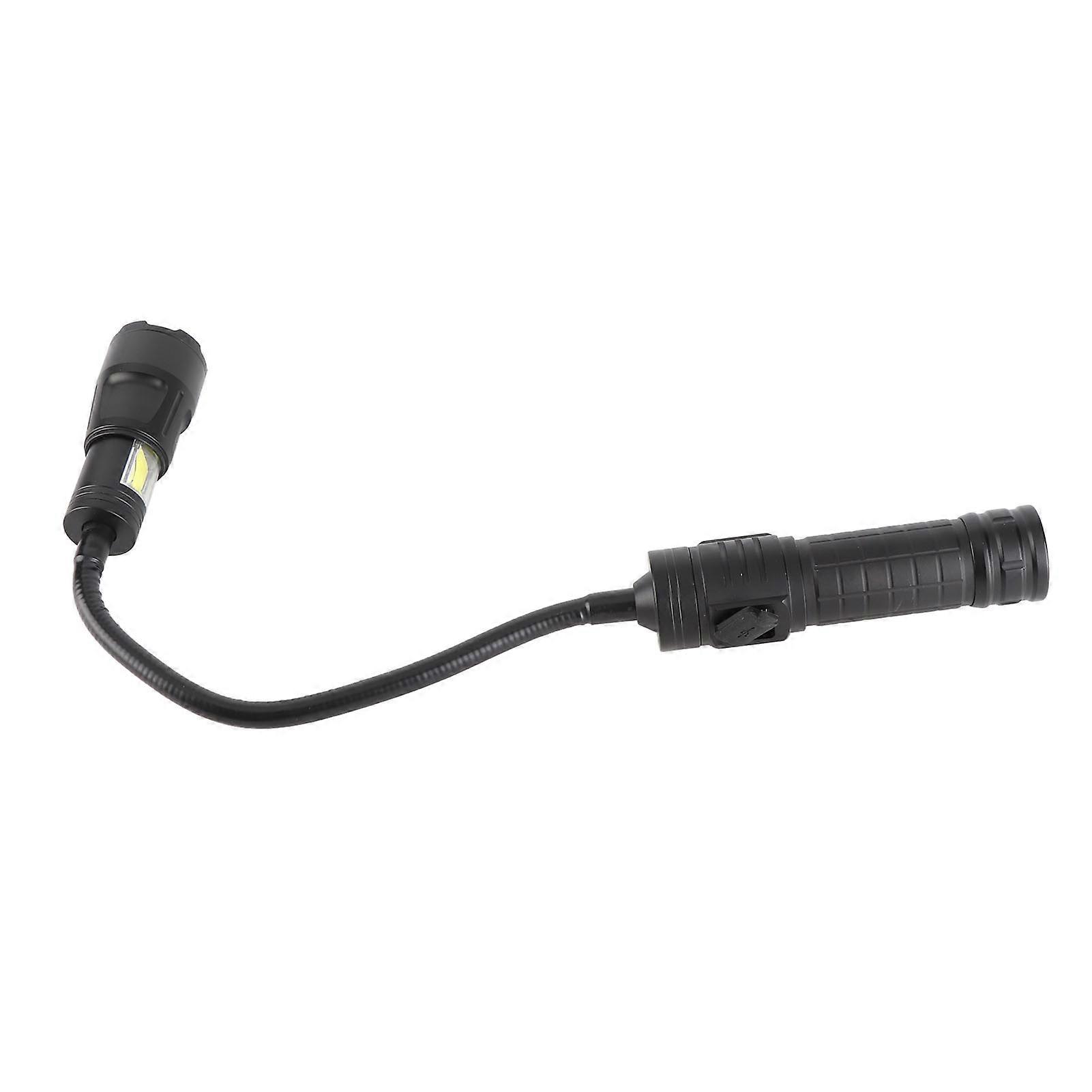 Flexible Flashlight Zoomable High Brightness Work Light with Magnetic Base COB Side Light for Auto Repair Reading Camping 