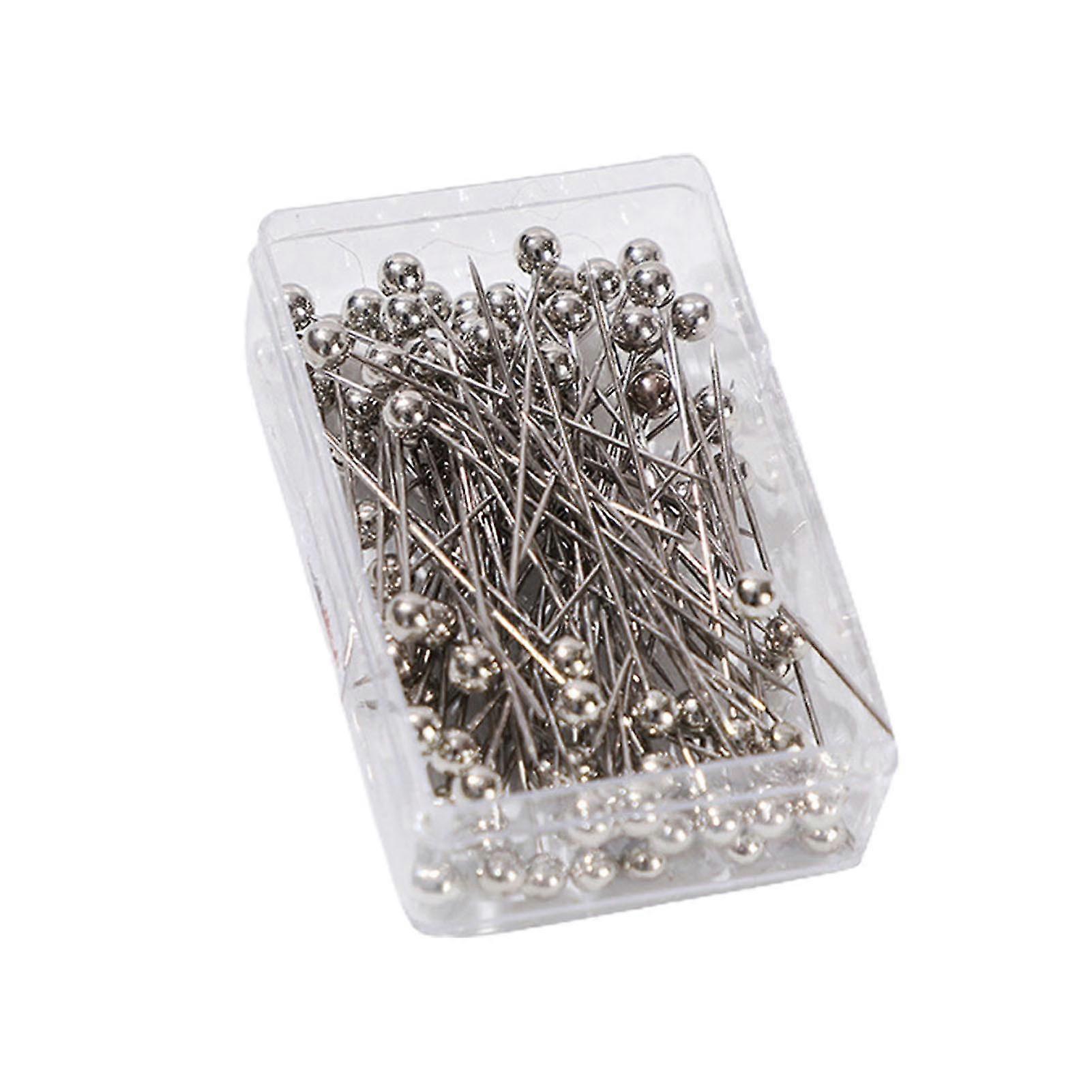25-26 100 Pcs/Boîte Coloré Rond Top Hijab Pins avec Boîte De Rangement One Tip Design Fixe Couture Pins Artisanat Outils