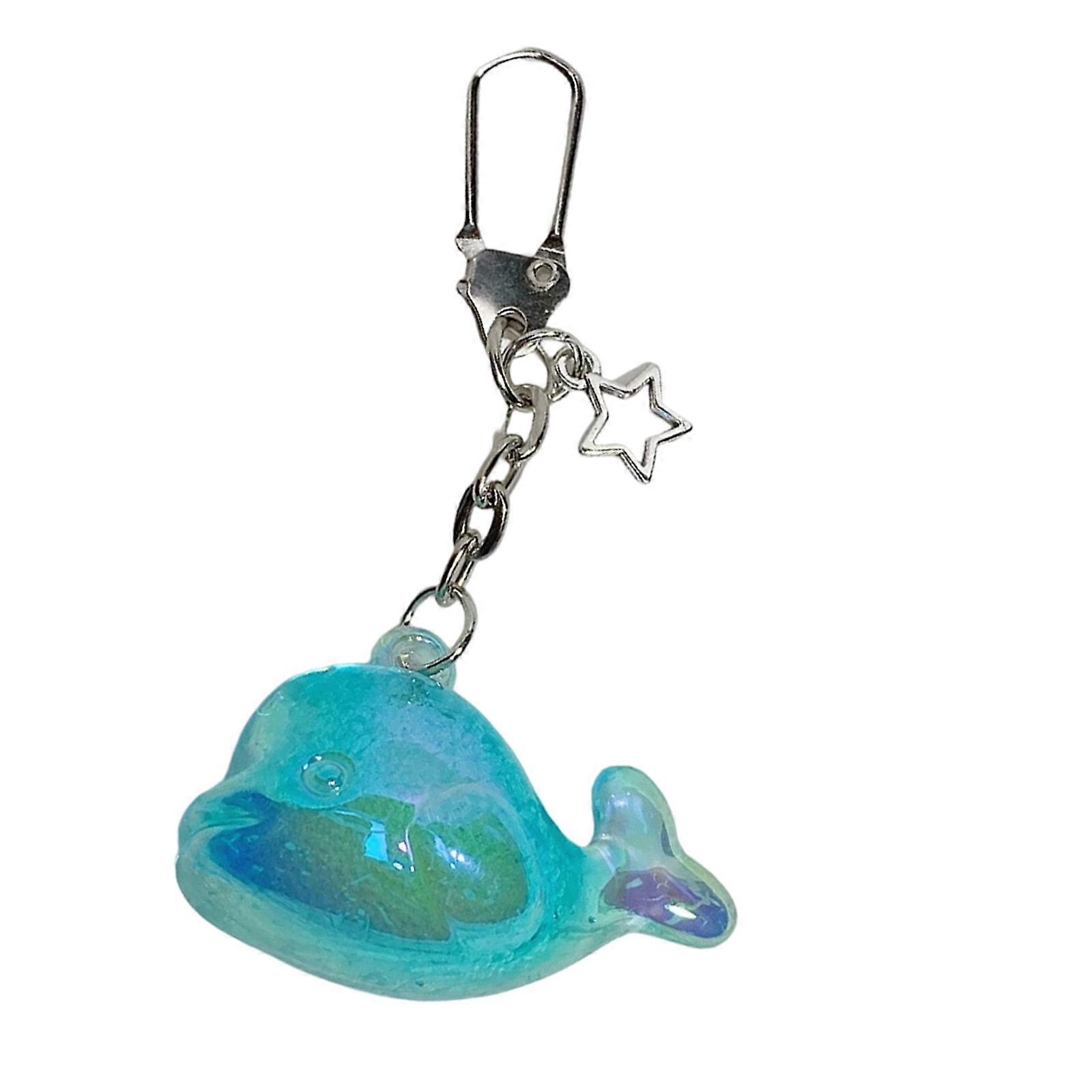 Whale Keychain Lightweight Resin Material Bead Embellishments Multicolor