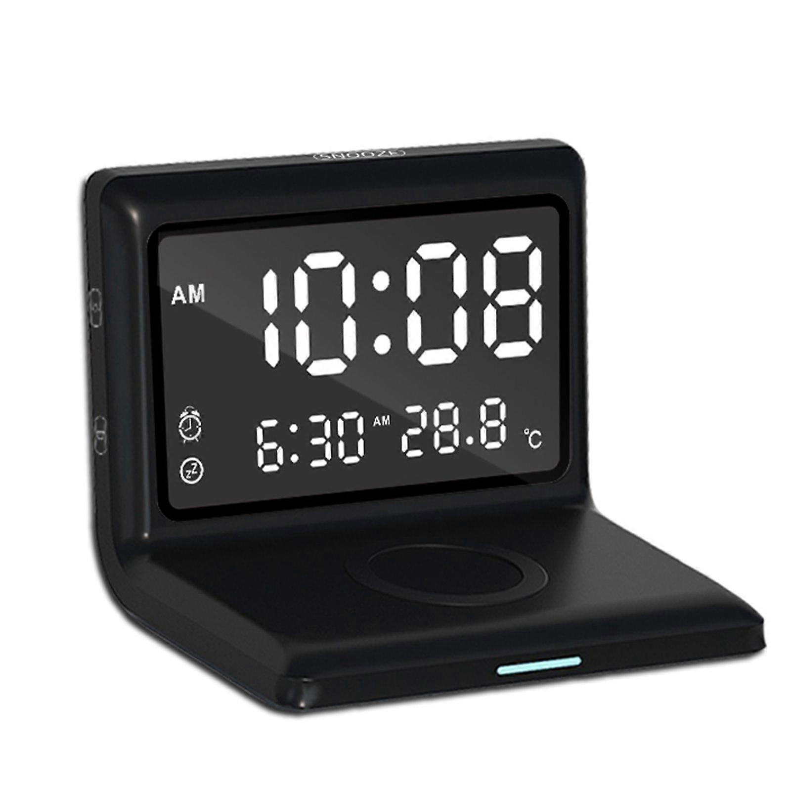 Compact Digital Alarm Clock Type-C Charging Port Adjustable Brightness Clock