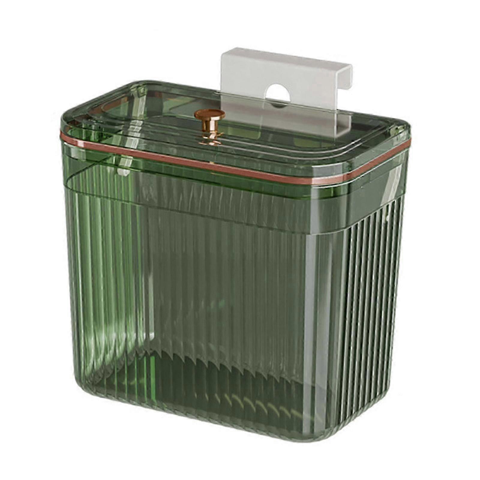 Wall Mounted Garbage Bin Quality Plastic Waste Container Wastebasket For Urbans Dwellers And Minimalists Space Trash Bin Translucent Green