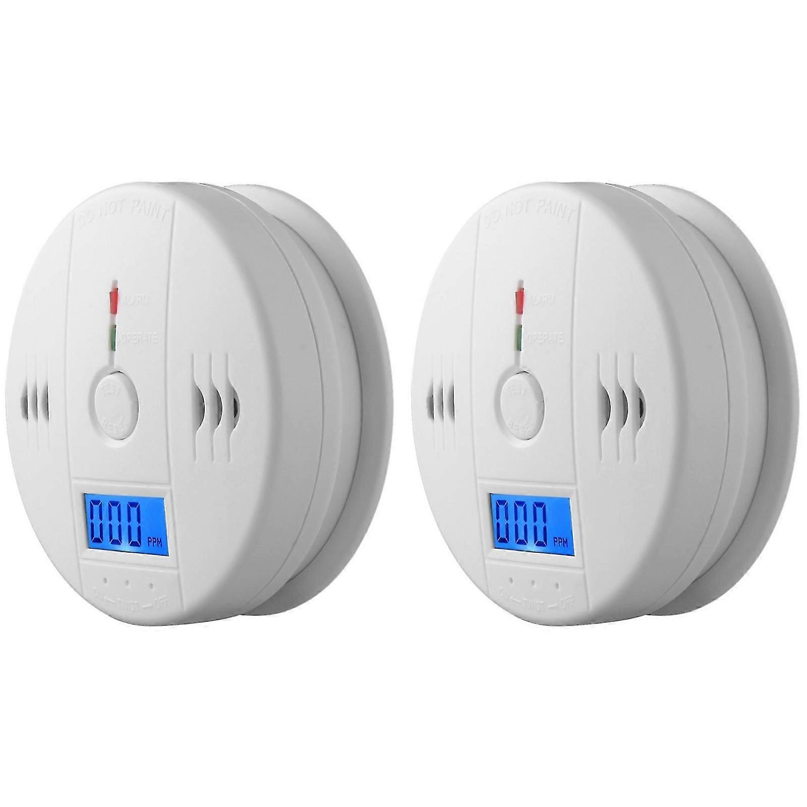 Paquet de 2 détecteur de fumée et détecteur de monoxyde de carbone alarme avec écran LCD stcyv