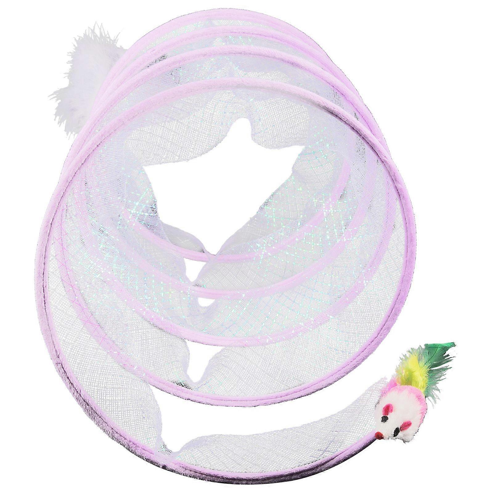 Folded Cat Tunnel Collapsible Channel Toy Cat Tunnel S-Shaped Indoor Cat Tunnel Toy