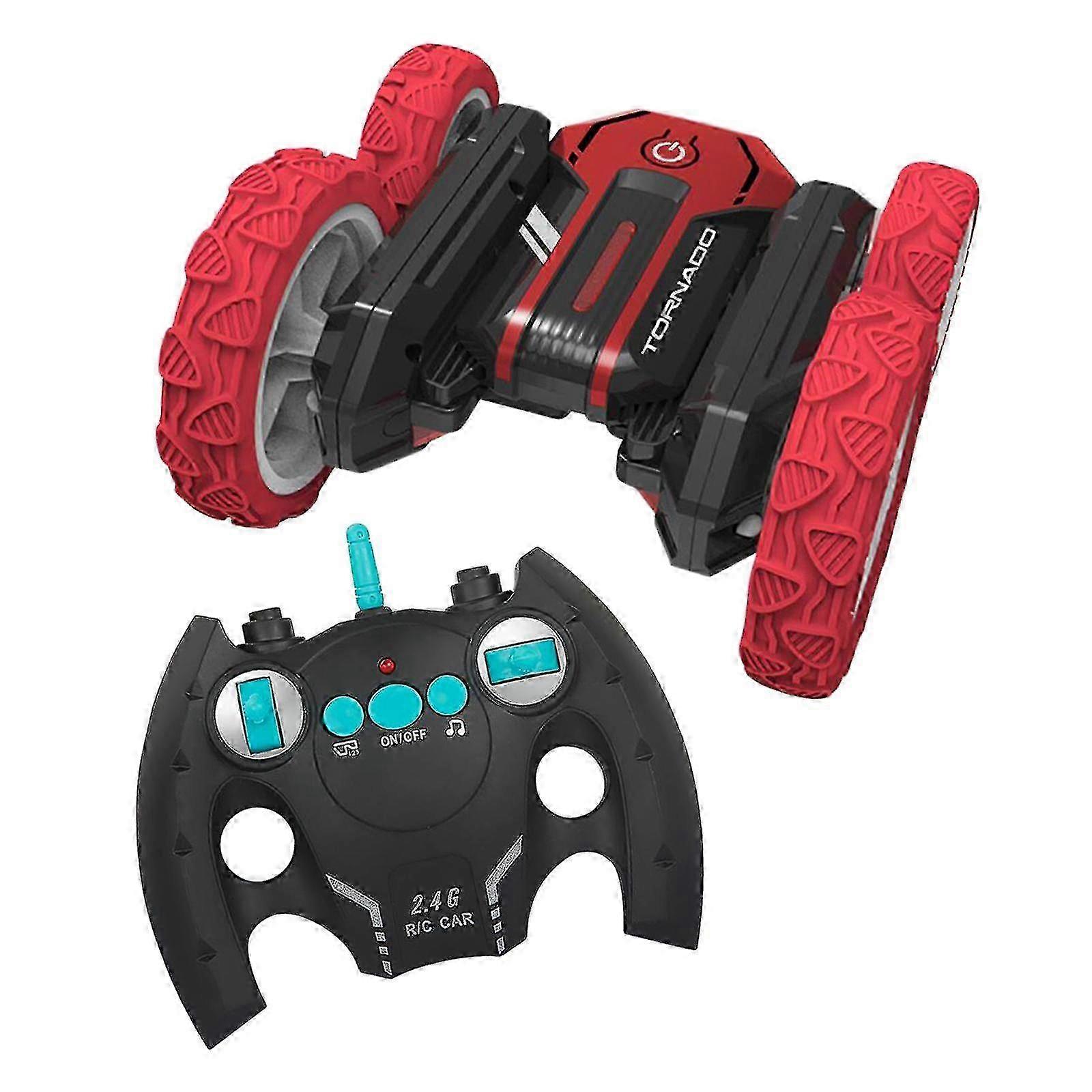 RC Cars Stunt Car Toy Double Sided Vehicle with 360 Degree Stunt Flip Red