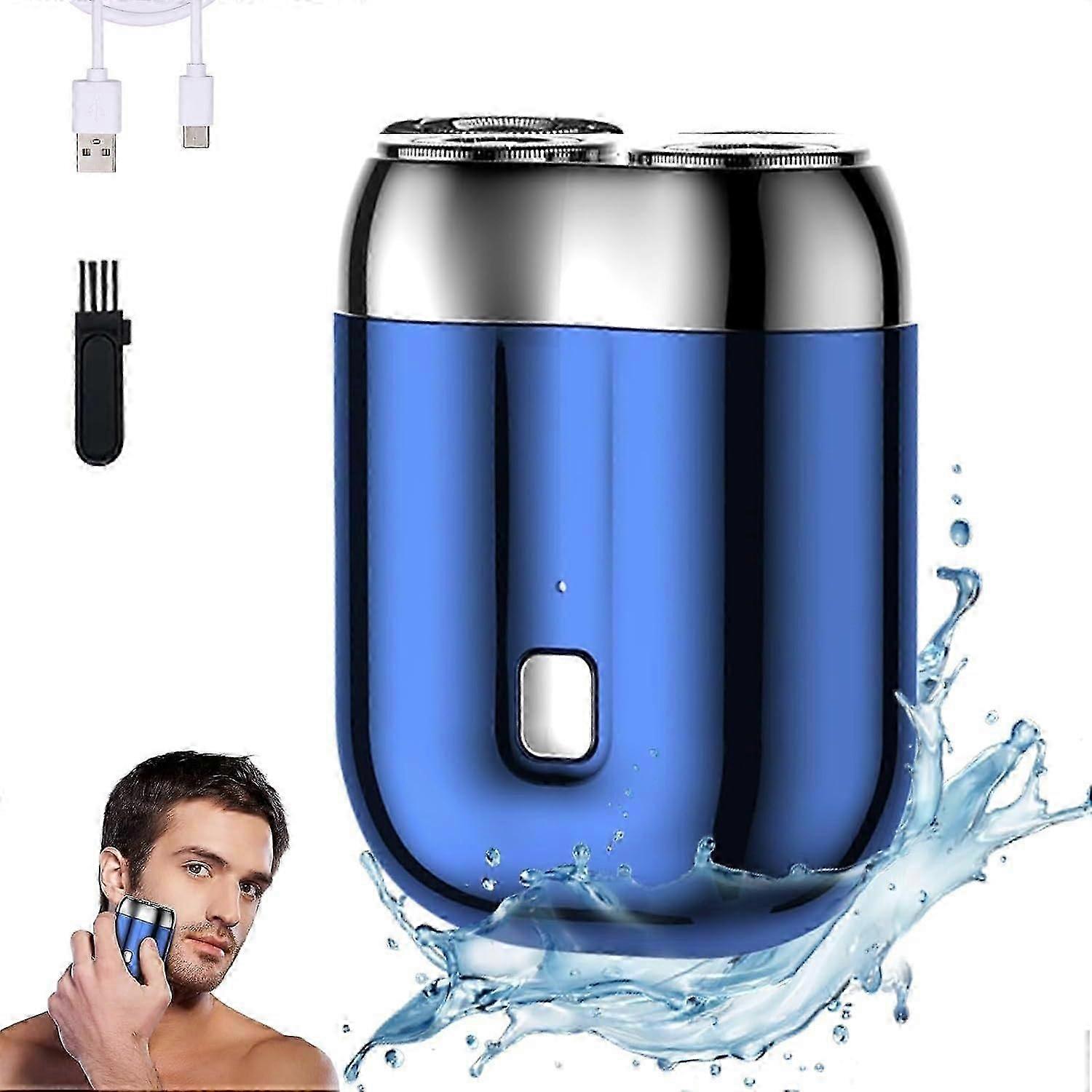 Electric Razor for Men, Rechargeable Waterproof Compact Double - Head Shaver
