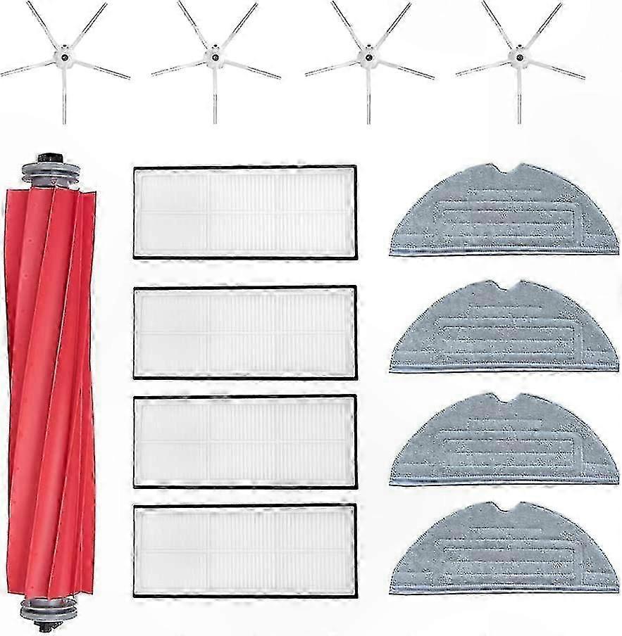 Replacement Parts Kit for Robotic Vacuum Cleaner Main Brush Side Brushes HEPA Filter Mop Pads
