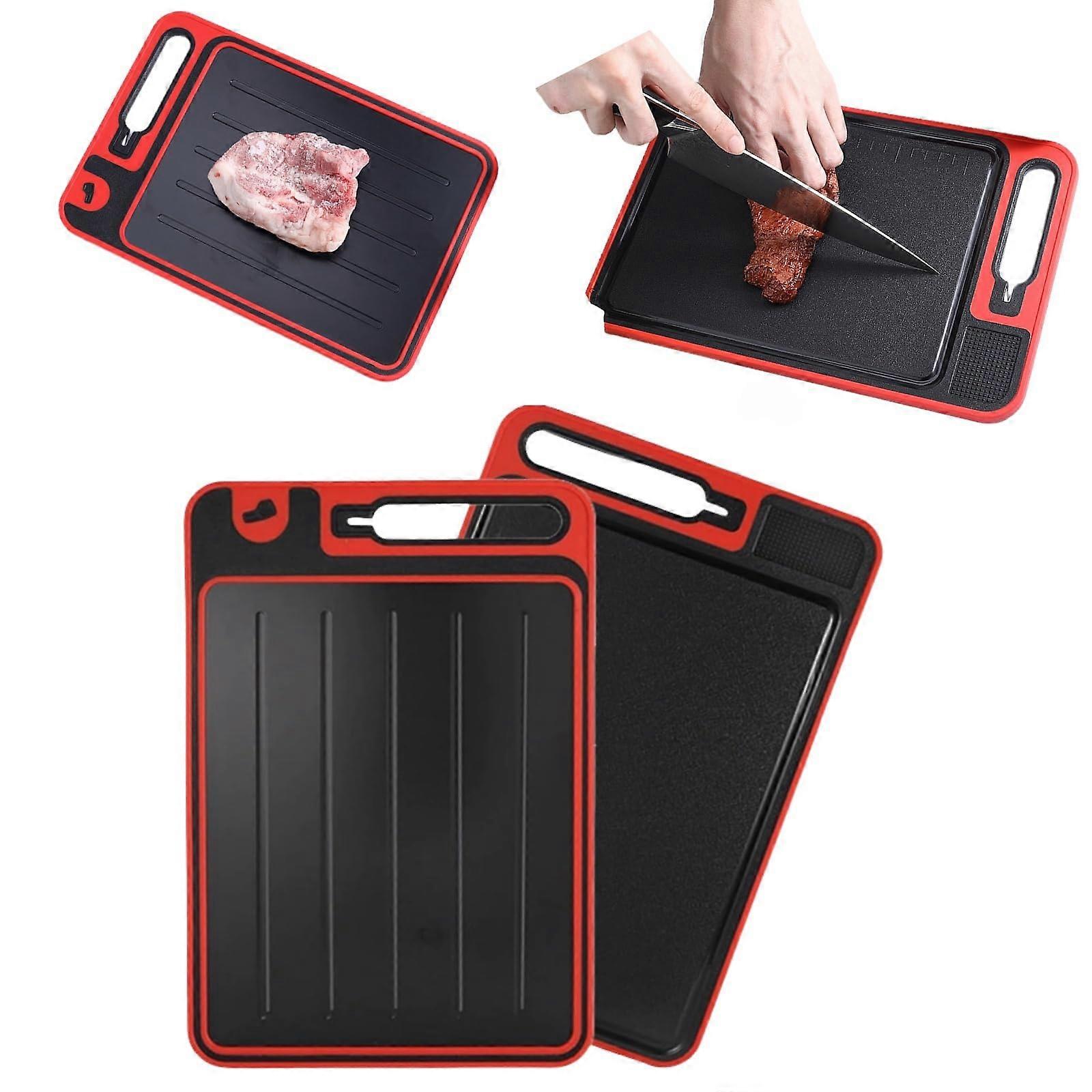 4 in 1 Defrosting Board Size L Double Sided Defrost Tray With Knife Sharpener For Fast Thawing Of Frozen Food