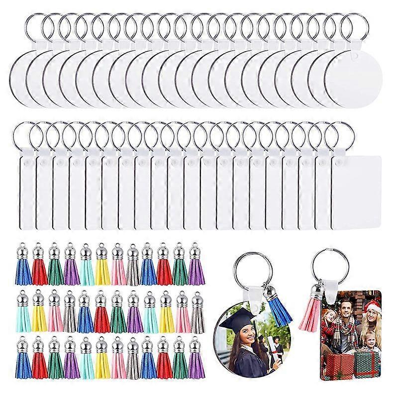 160Pcs MDF Sublimation Blanks Keychain Bulk, Sublimation Keychain Blanks with Key Ring Double-Sided 