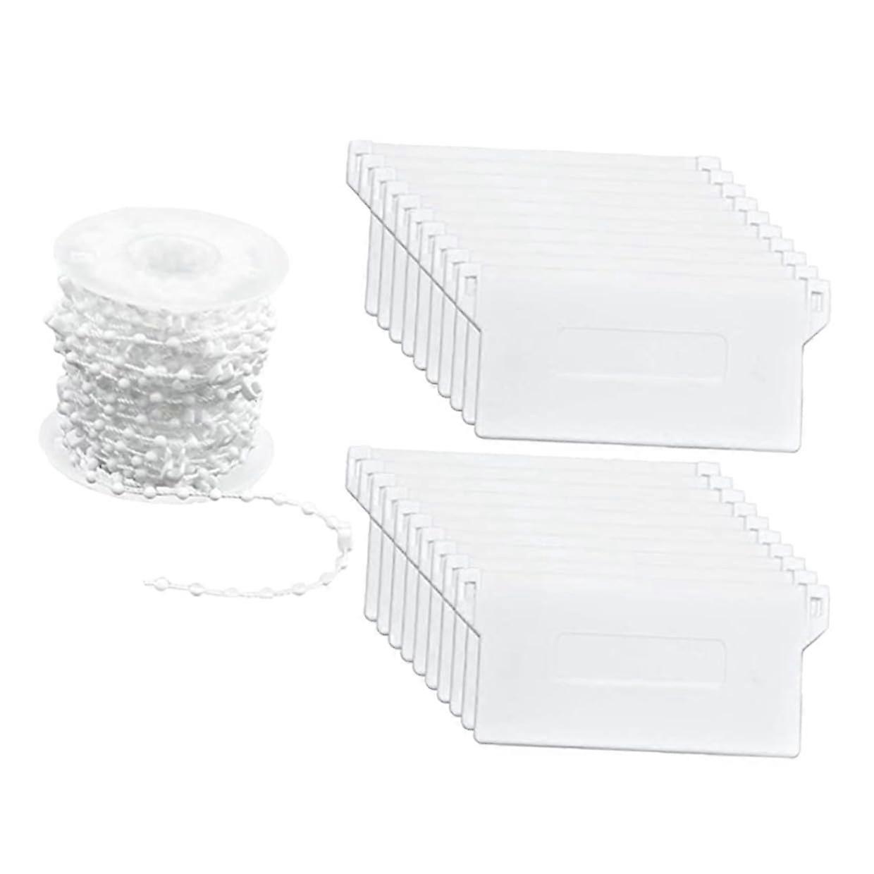 Vertical Blind Bottom Chain with Bead Connectors and Baseplates for Curtain and Drape Replacement