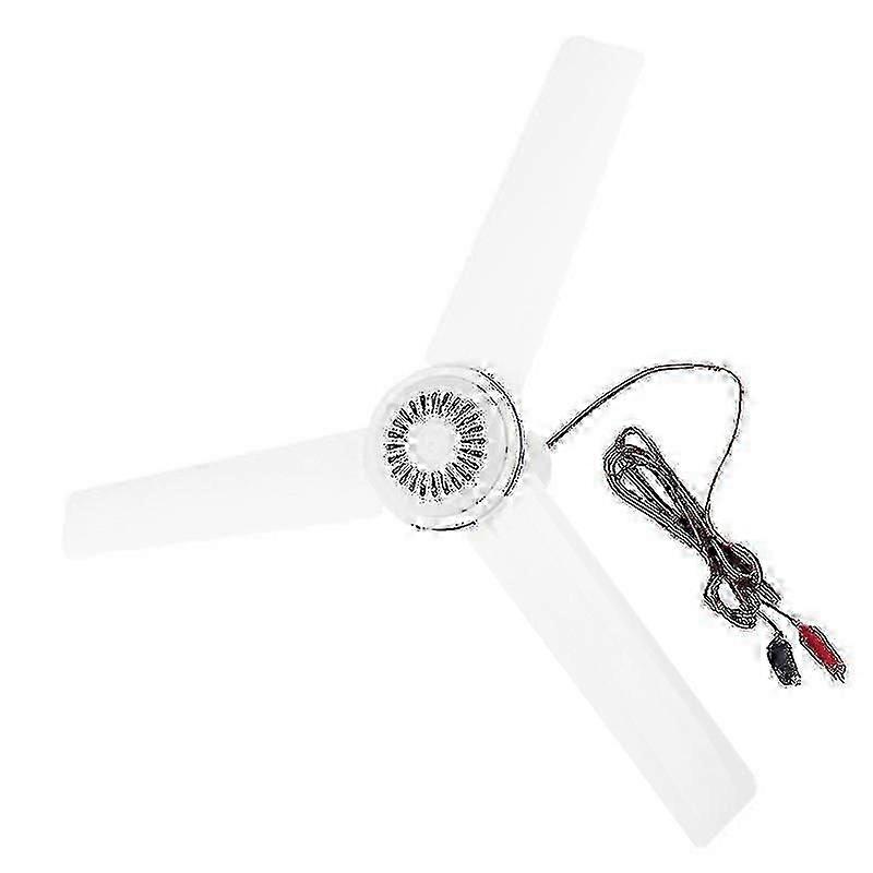 12V Silent Ceiling Fan 19.6in for Camping Tents