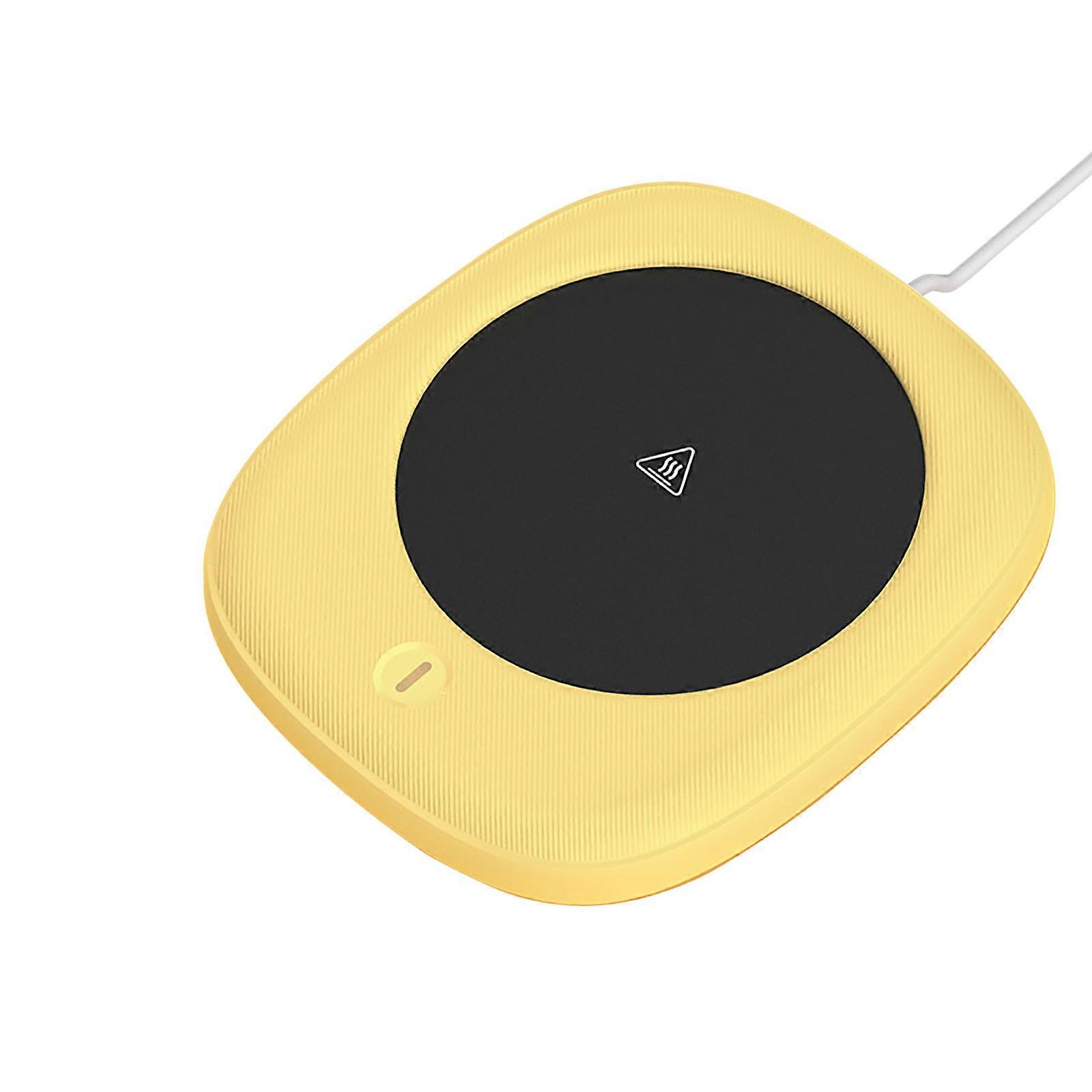 Energy Efficient USB Cup Warmer with Heating Surfaces 2 Temperature Control Automatic Safety Shutdown for Hot Drinks  Yellow