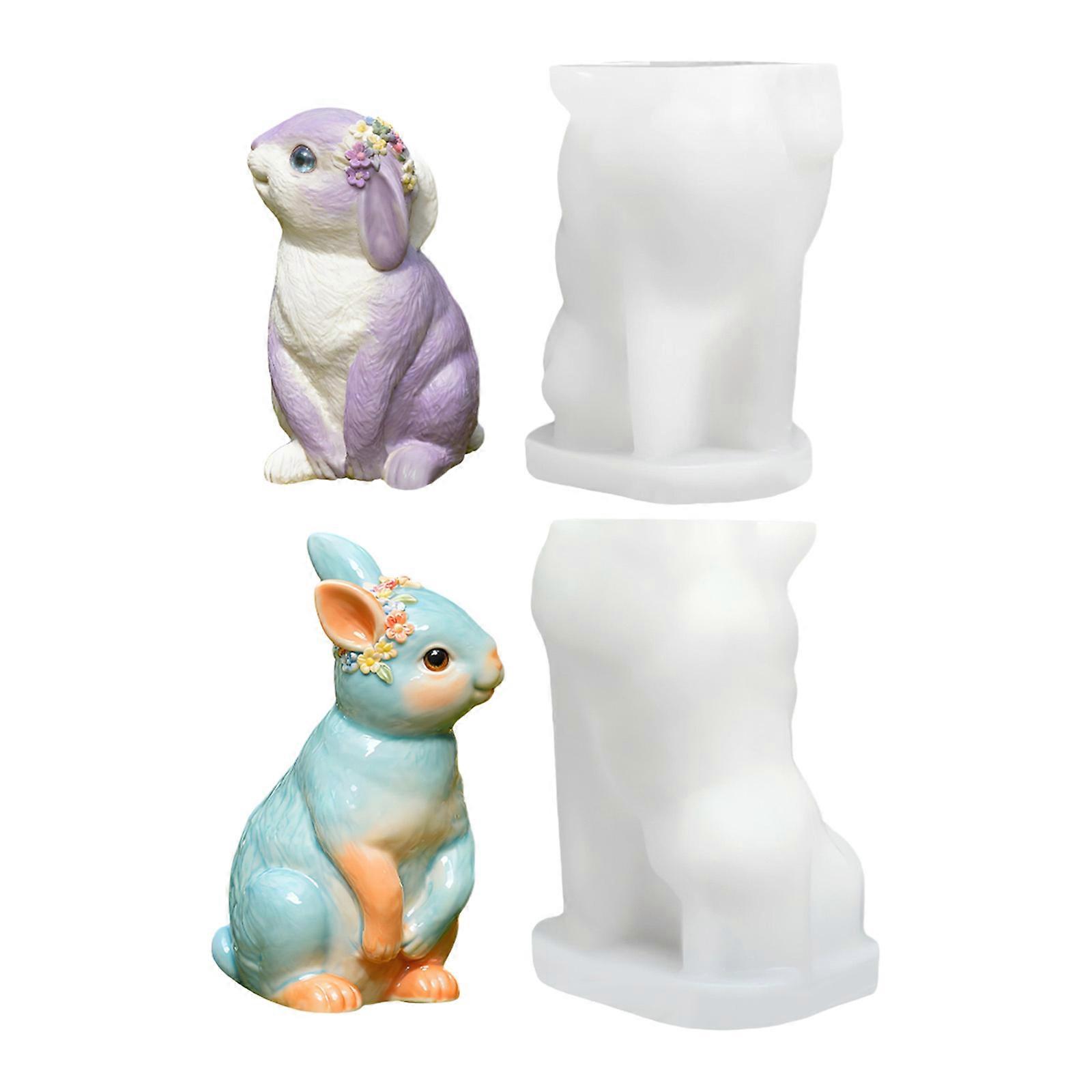 Handmade Ornament Molds Rabbit Shape Crafting Supplies Suitable for Resin Art Crafting and Home Decorating Projects Multicolor