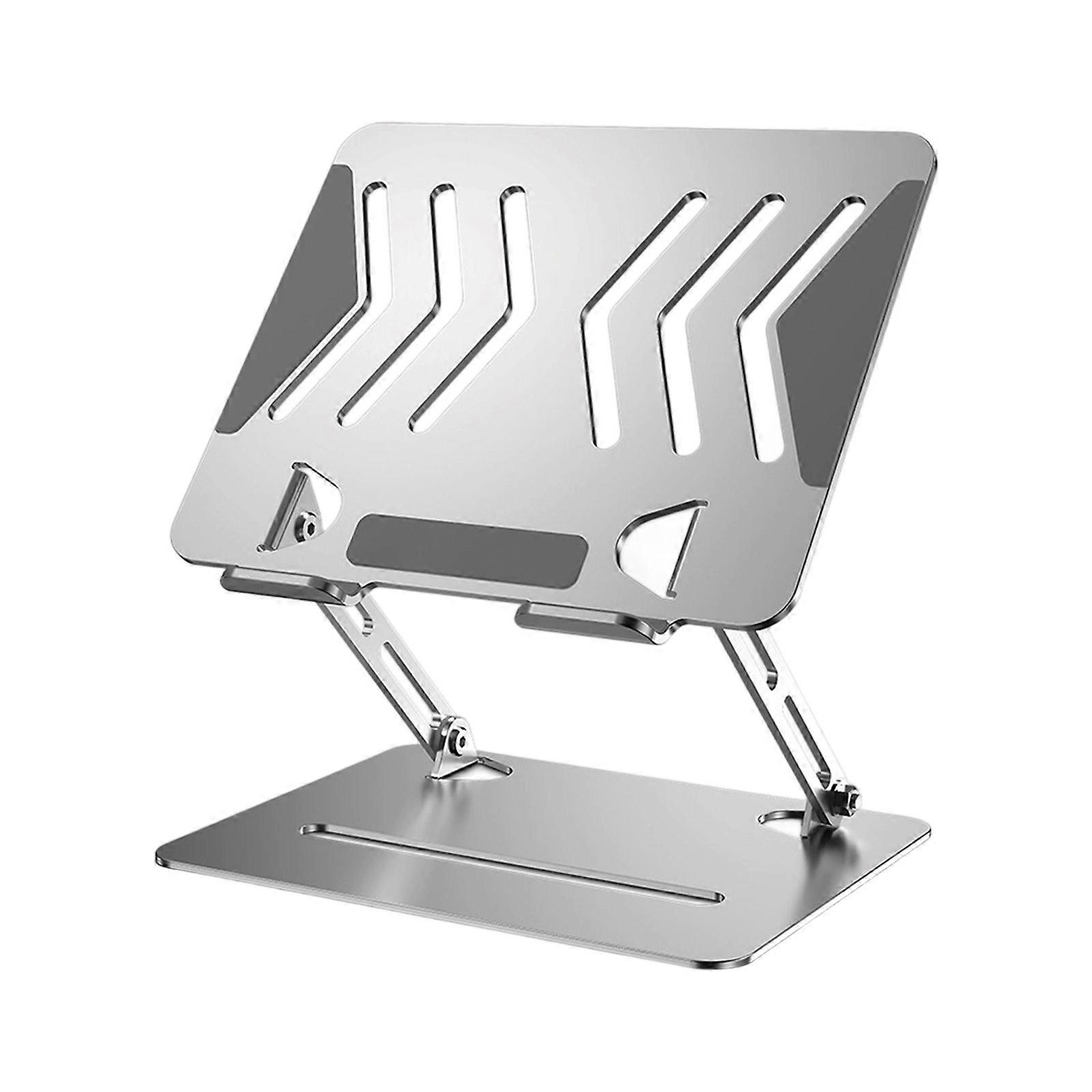 Laptop Stand for Desk Ergonomic Foldable Computer Stand Adjustable Height Stand for Collaborative Work Easy Storage  Silver