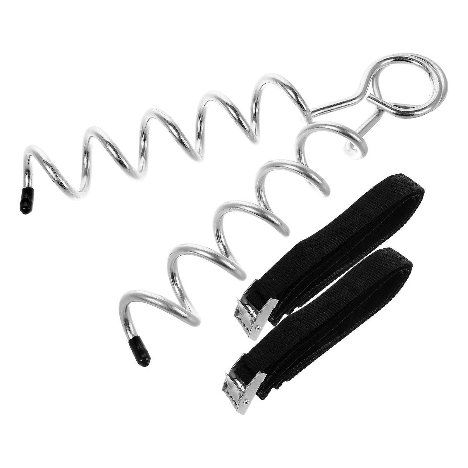 Tent Anchors Spiral Ground for Reliable Hold 2Sets with Belt Kit