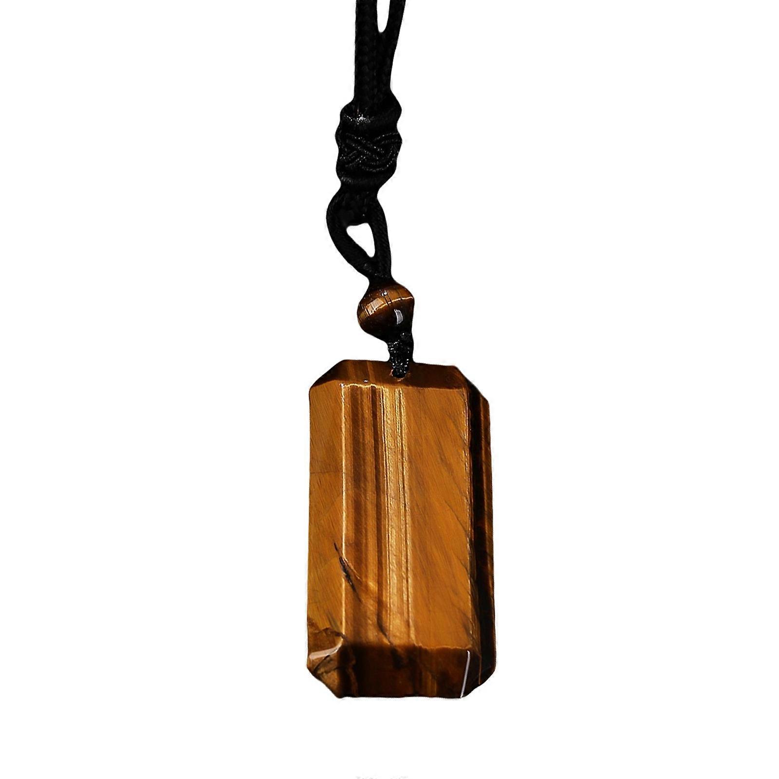 Handcraft Blue Agate Square Pendant Necklace With Adjustable Chain for Customized Fit Multicolor