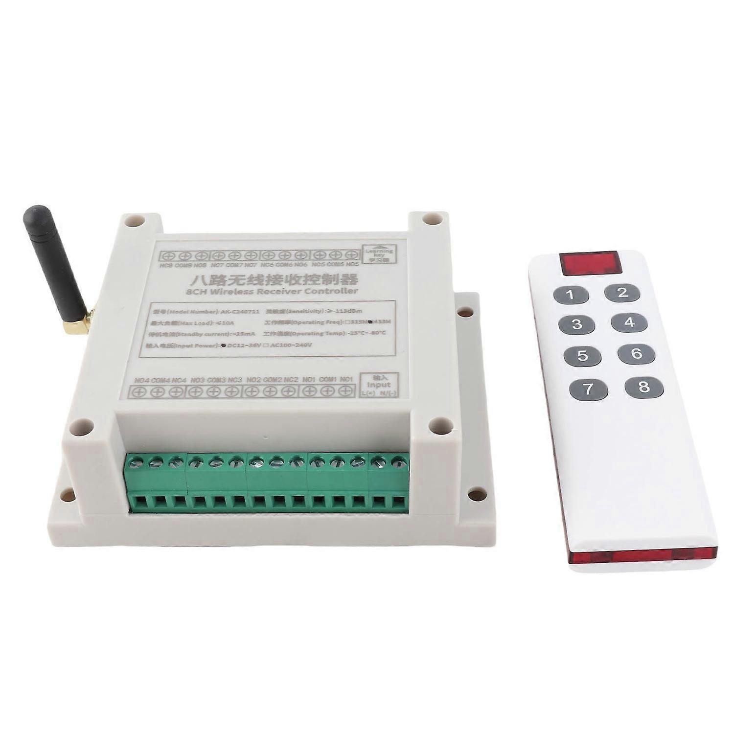 8 Channel Relay 8CH 10A DC 12V‑36V Lamp Control Radio Switch Relay Module with Remote Control