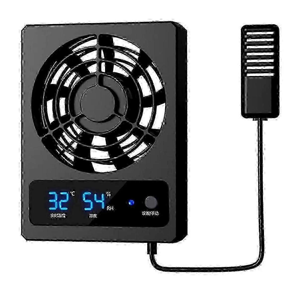 Smart Reptile Tank Cooling Fan with LED Display, Strong Ventilation & Low Noise