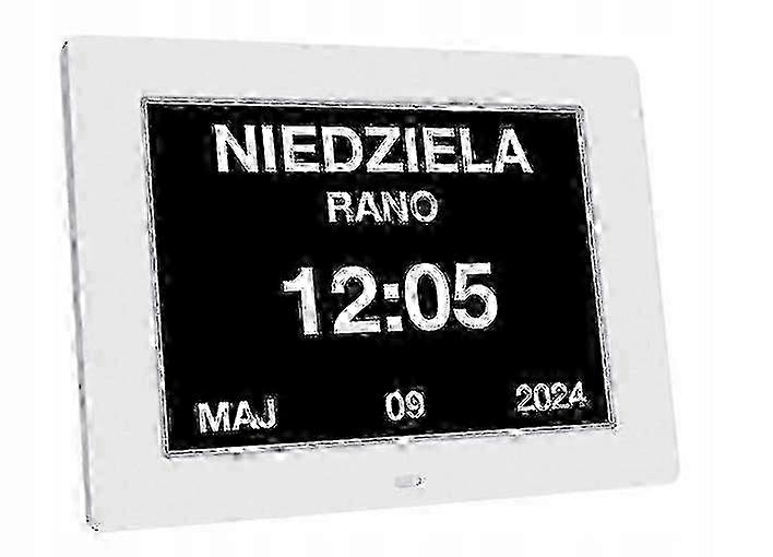 Digital Calendar Clock In Polish Electronic Alarm Clock Medicines 8 Languages