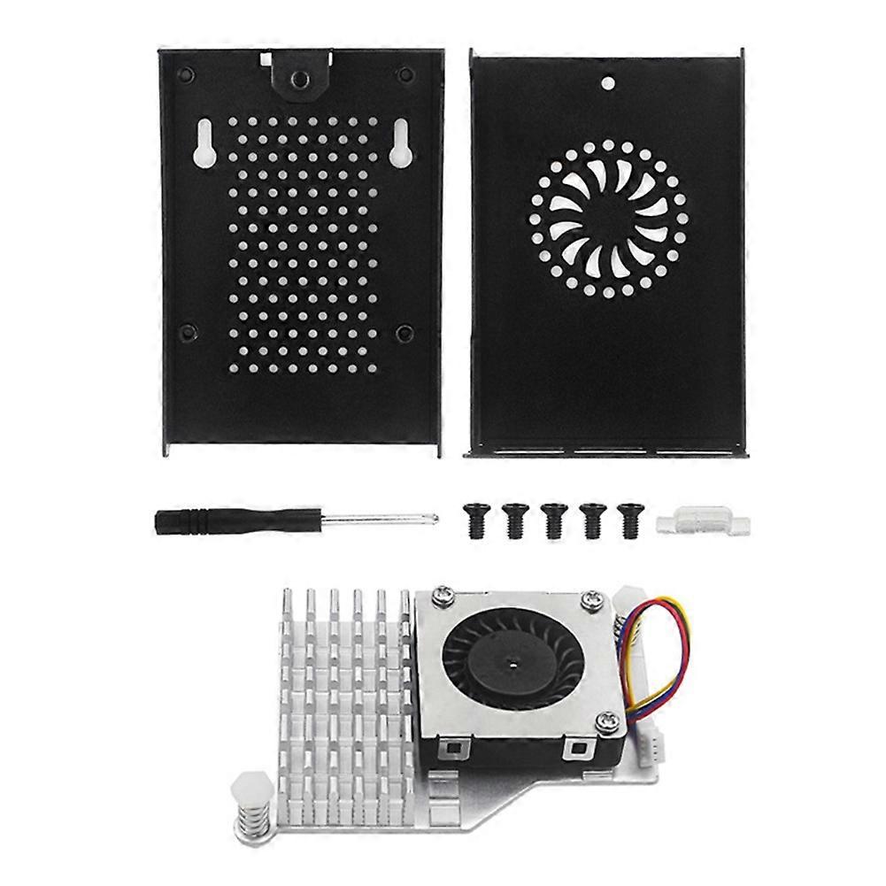 For Raspberry Pi 5B Aluminum Case Generation 5 Protective Box Compatible Motherboard Multi-Function Cooler, Silver