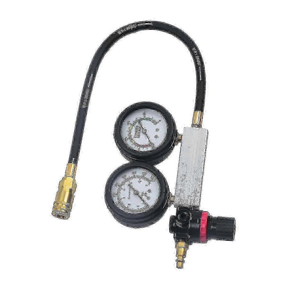 Cylinder Leak Tester Compression Leakage Detector Tu-21 Double Gauge Petrol Engine Leakdown Detecti