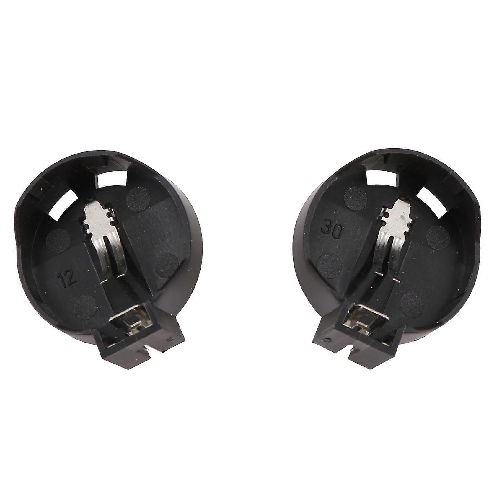 50pcs Black Round Button Battery Holder Case for CR2032 2016 2025