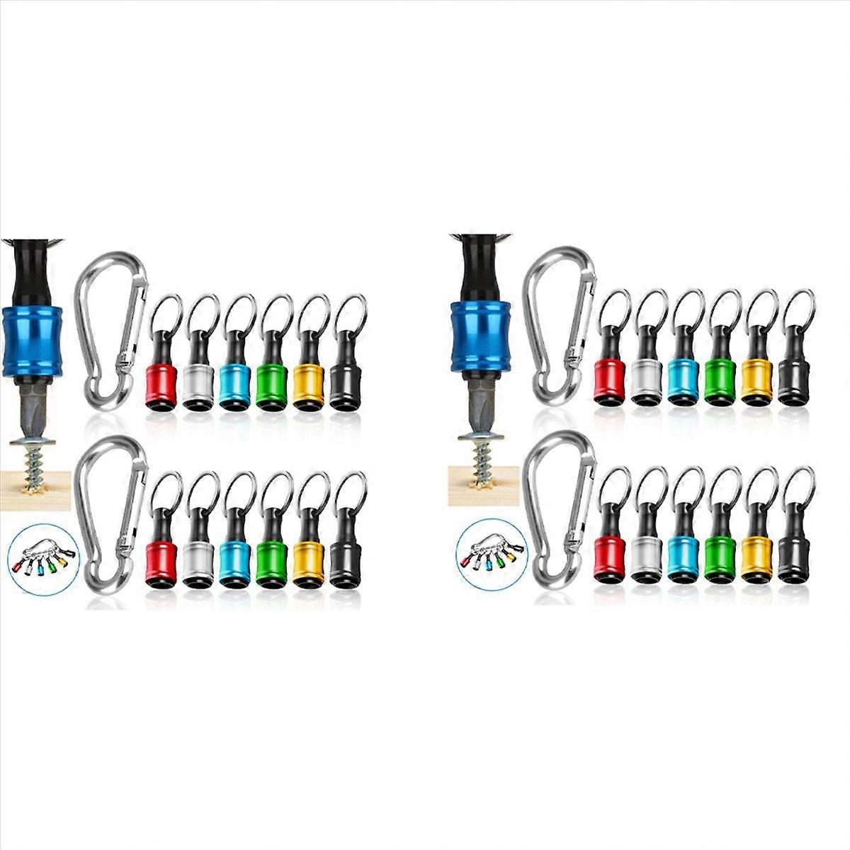 24Pcs 1/4 Inch Hex Shank Screwdriver Bit Holders, Keychain Extension Bar, Portable Fast Change Bit H