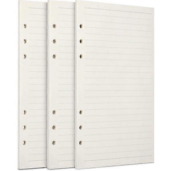 A6 Refill Paper, 3-Pack 100GSM Thick Refillable Paper 6-Hole Refill Sheet Loose Leaf Refill 135 Sheets (270 Pages)