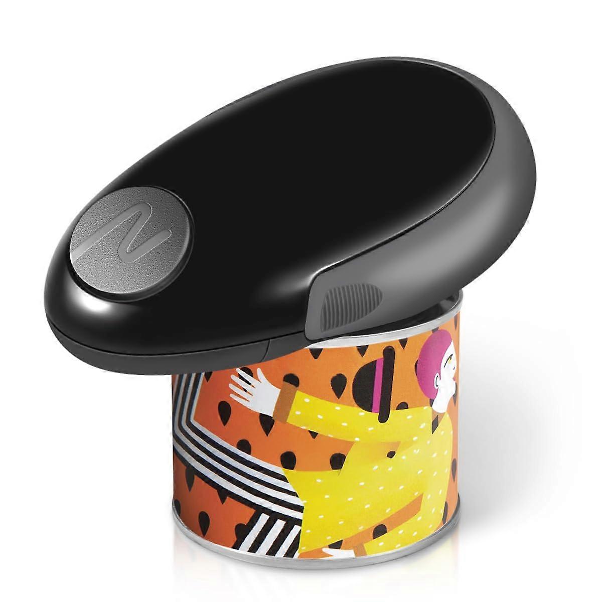 Electric Can Opener Black OneTouch Start Hands Automatic Operation Safe Smooth Edge Design