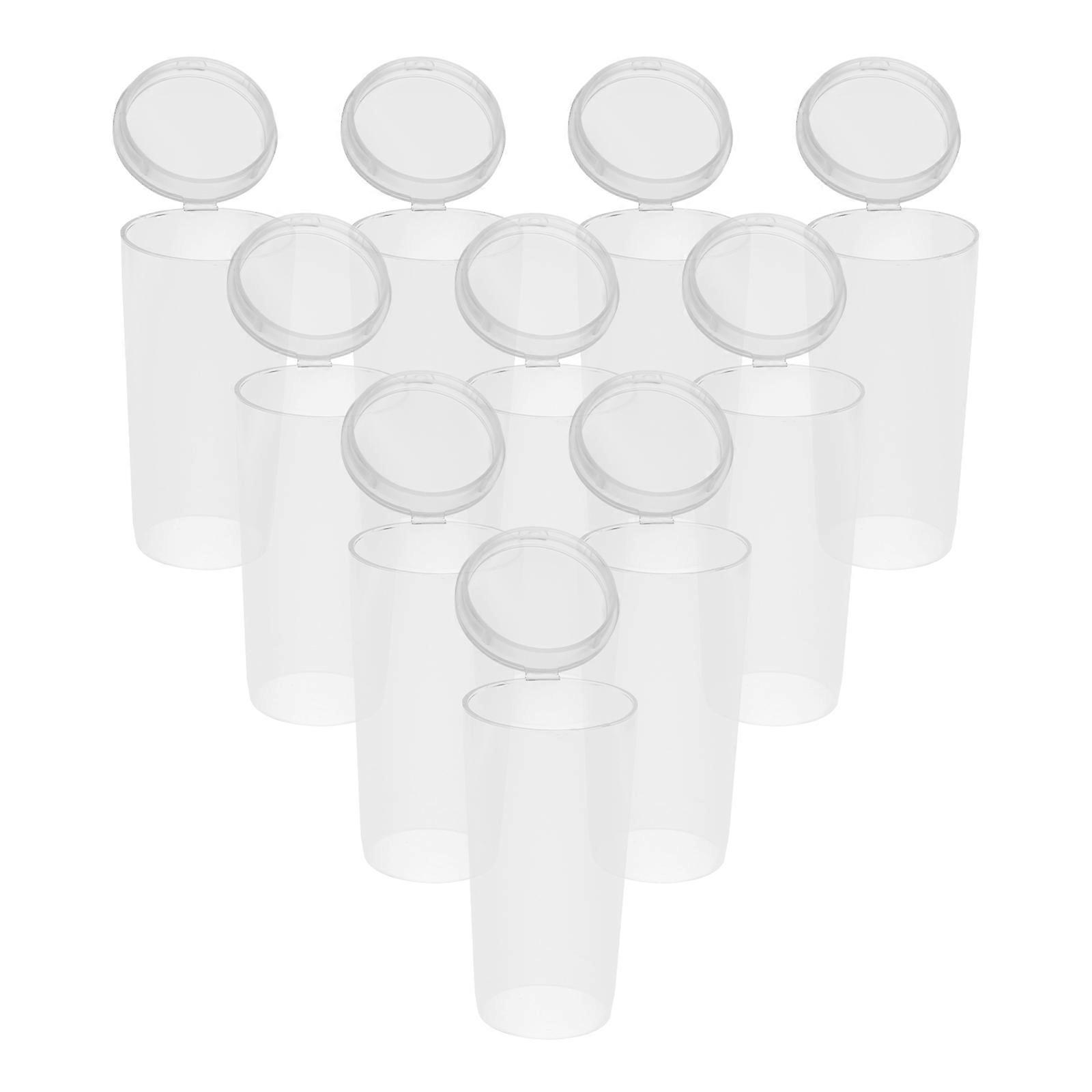 Makeup Brush Cover Transparent Plastic Protector for Home Use Round Shaped Fits Various Sizes 10pcs