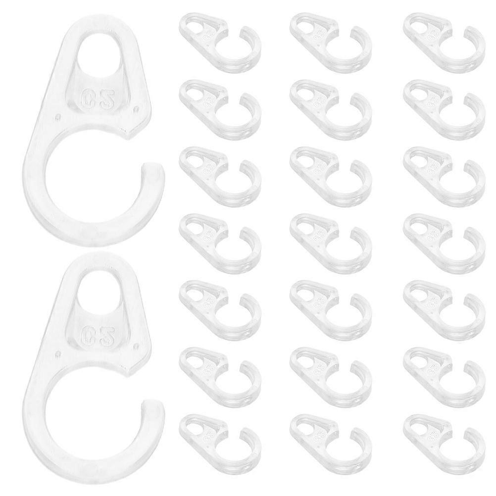 White Plastic Curtain Rings for Shower Hanging 100Pcs Hooks