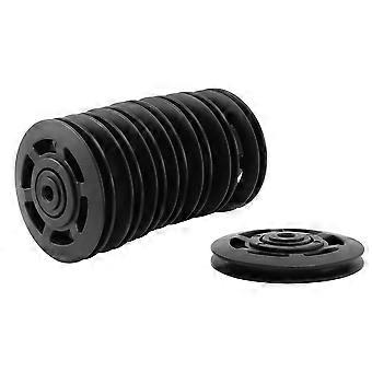 8stk 95mm sort leje remskive hjulkabel gym udstyr del slidstærk