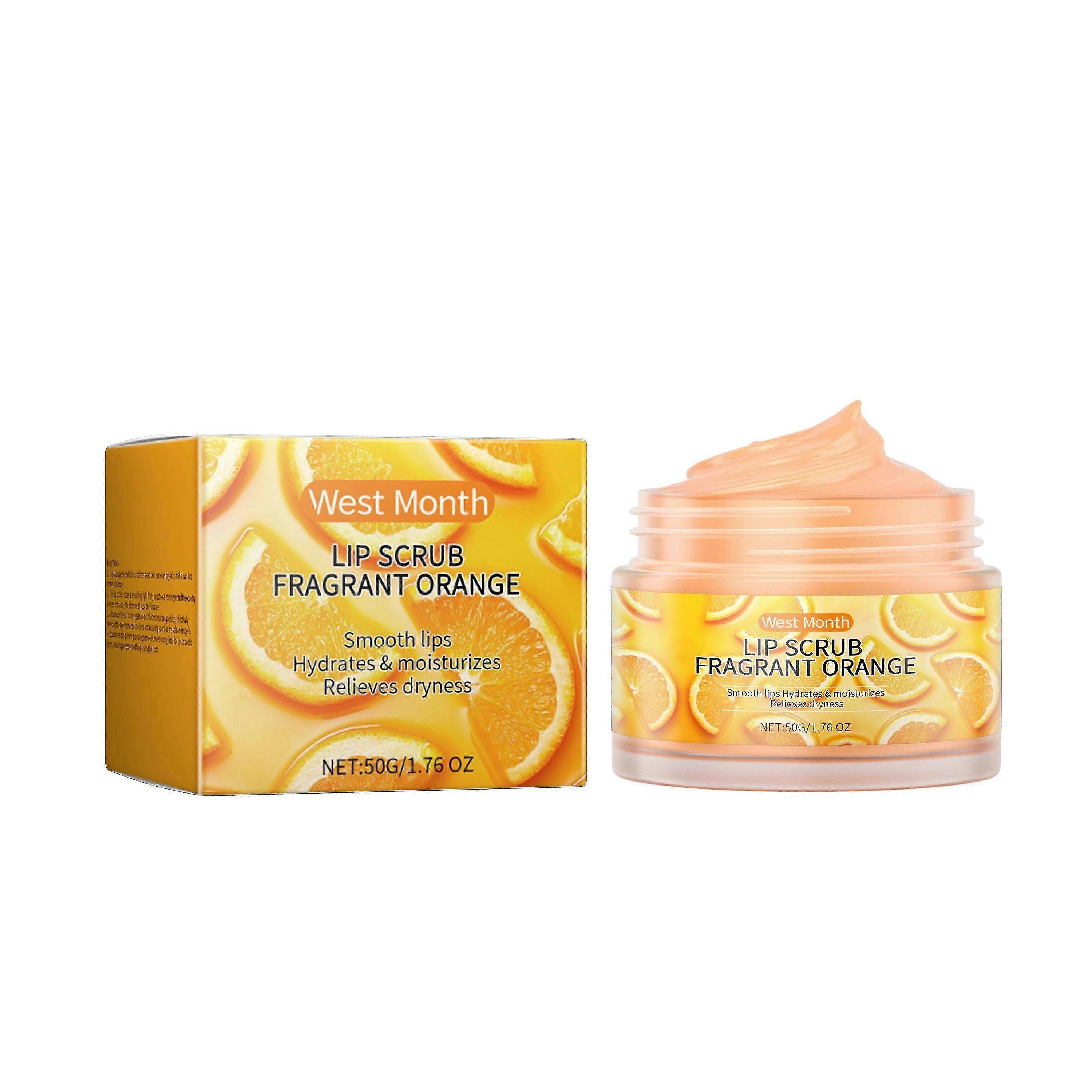 Orange Lip Scrub - 2-in-1 Exfoliating Lip Balm for Moisturizing