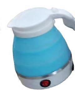 Travel Electric Kettle Foldable Silicone with Auto ShutOff for Camping and Business Trips Sky Blue
