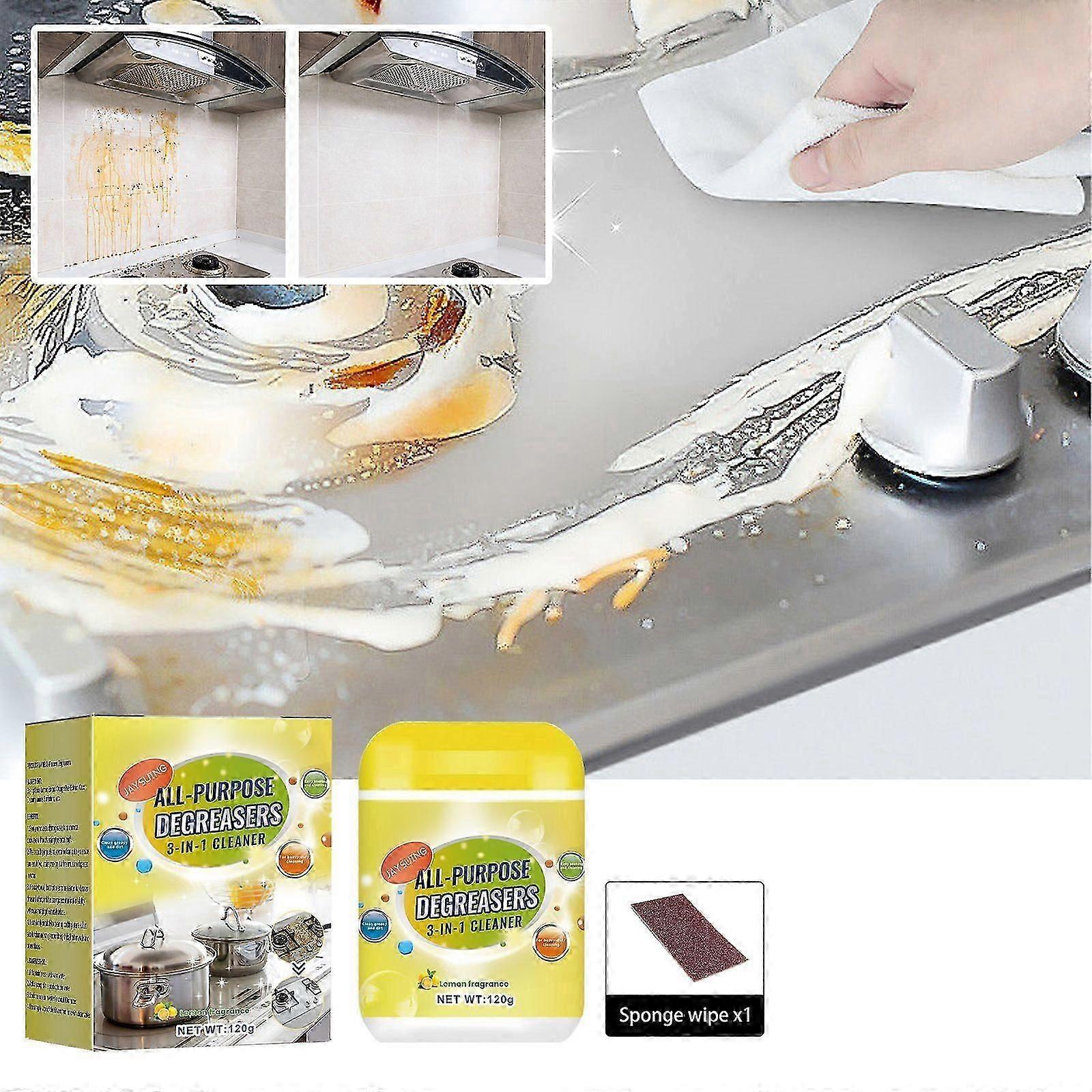 multi-purpose degreaser contains baking soda, lemon extract, orange peel extract