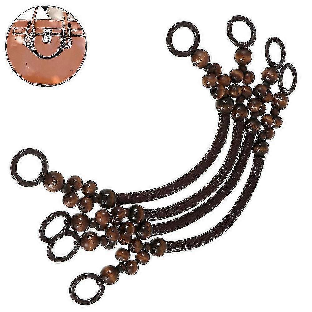 4pcs ξύλινη λαβή με τη λαβή τσαντών λαβών χαντρών-πορτοφολιών ξύλου για την τσάντα