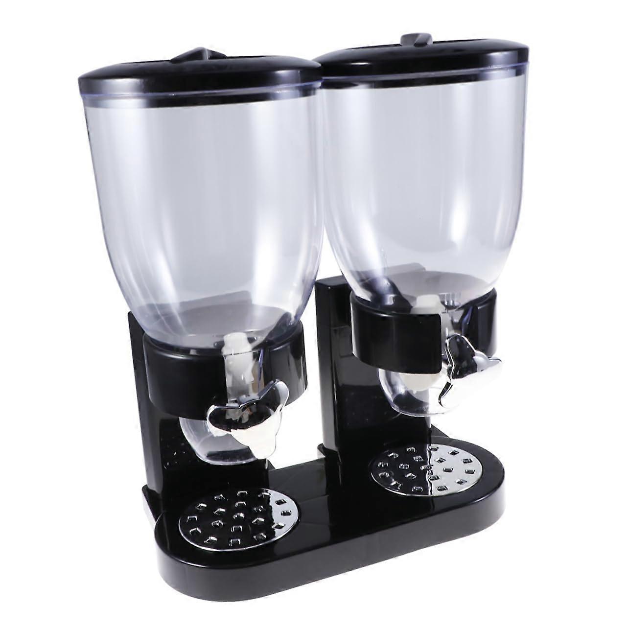 Dual Cereal Dispenser Airtight Dry Food Storage Container with Clear Display and Portion Control