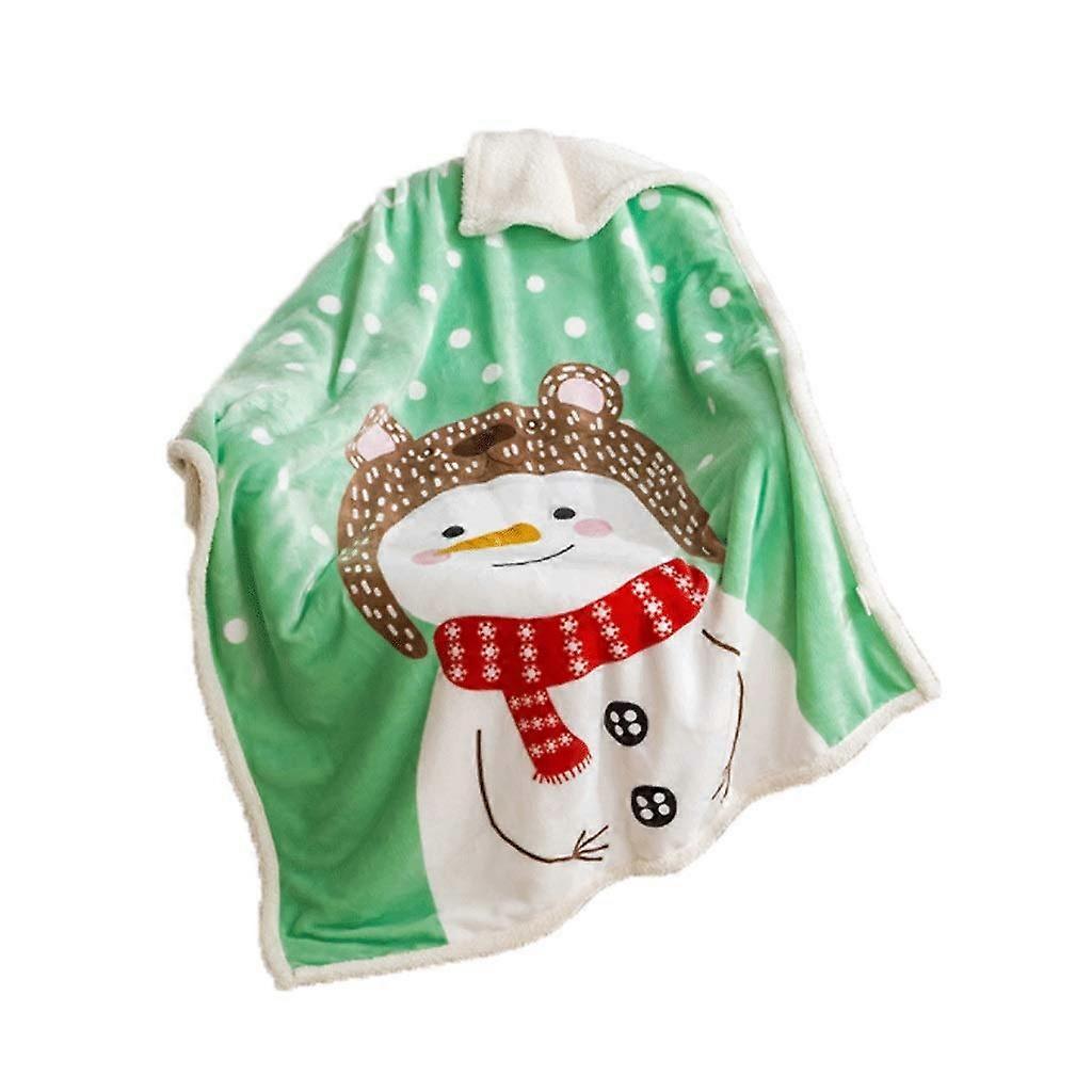 Wool Blanket Thick Double Layer Flannel Throw for Kids Soft Warm Home and Travel Use