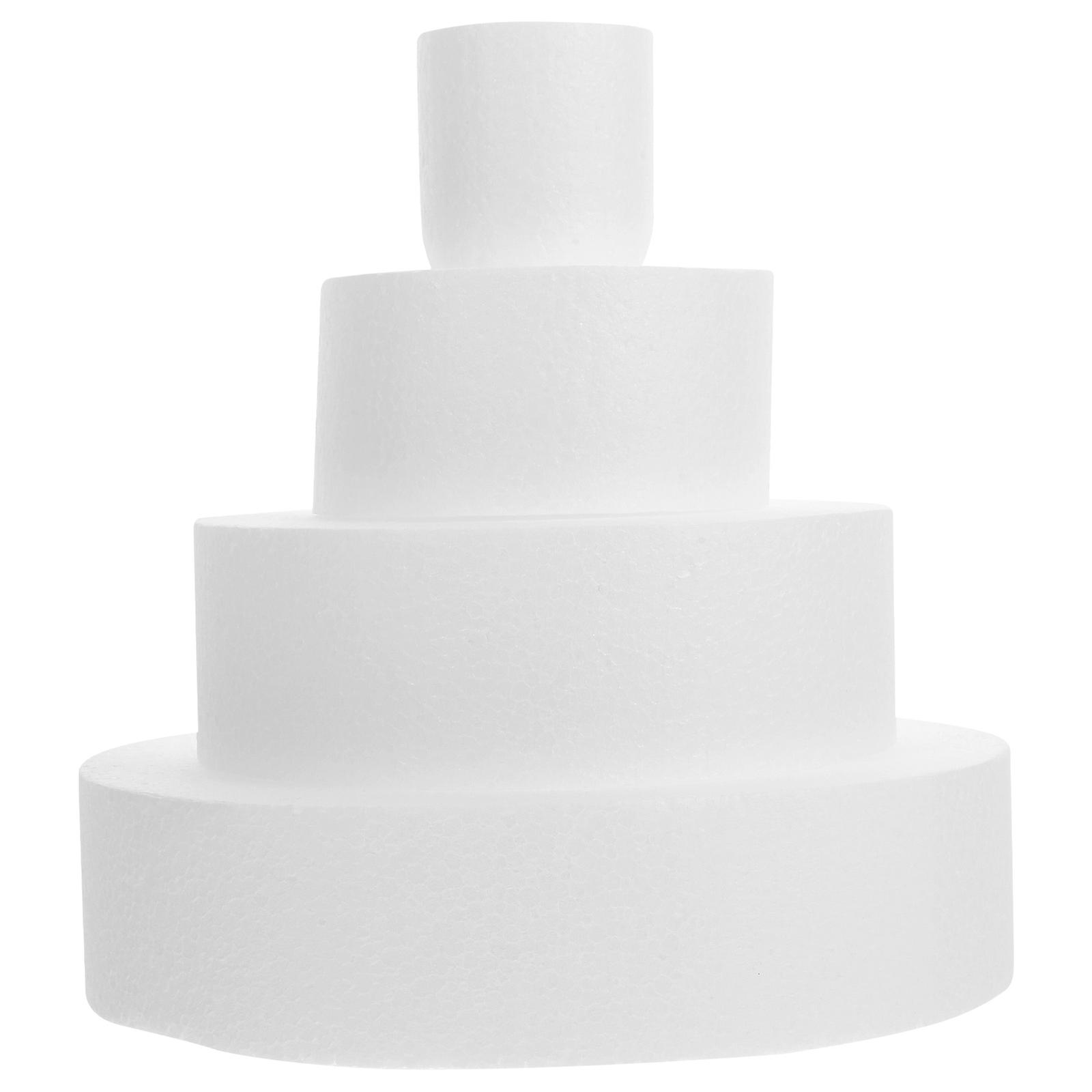 4pcs Fake Foam Cake Model Reusable Dummy Cake Cake Decorating Practice Mold for Bakery