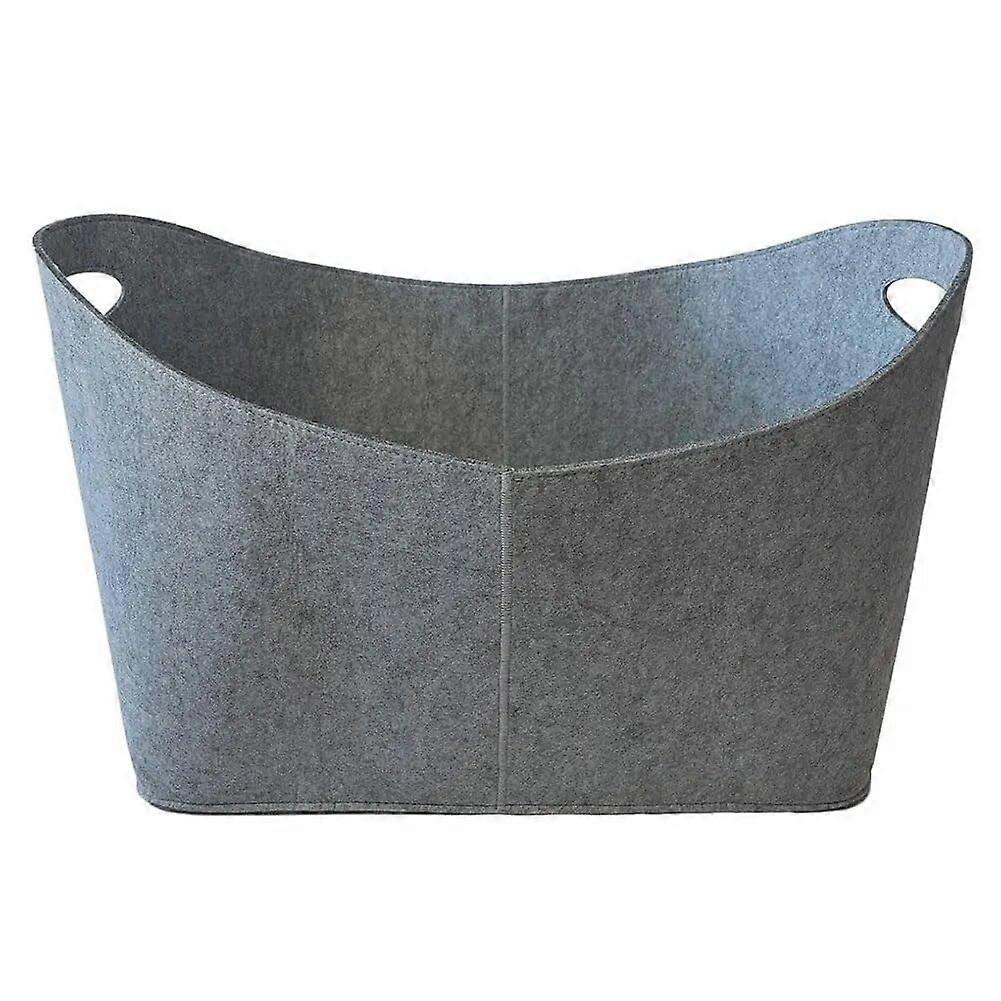 Felt Firewood Carrier Tote with Wooden Frame, Large Capacity Log Bag for Fireplace and Camping