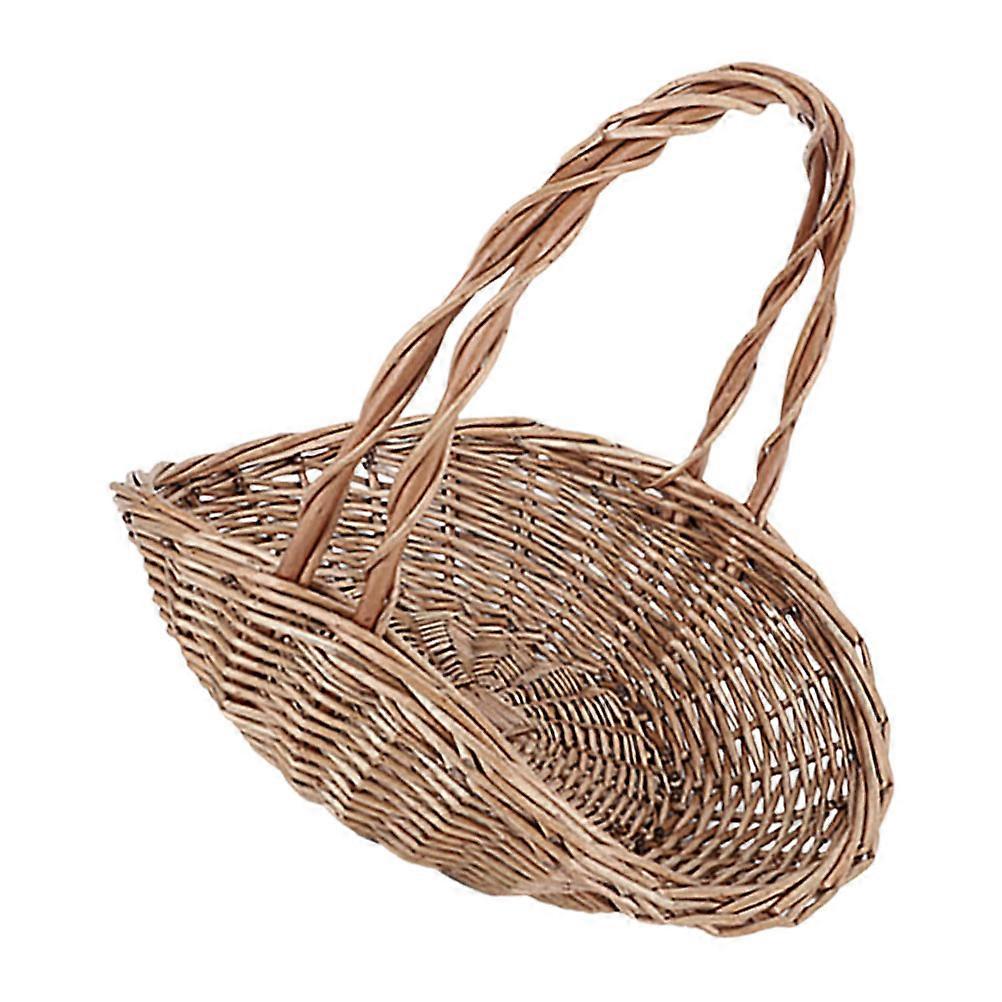 Portable Rattan Picnic Basket for Fruit Storage