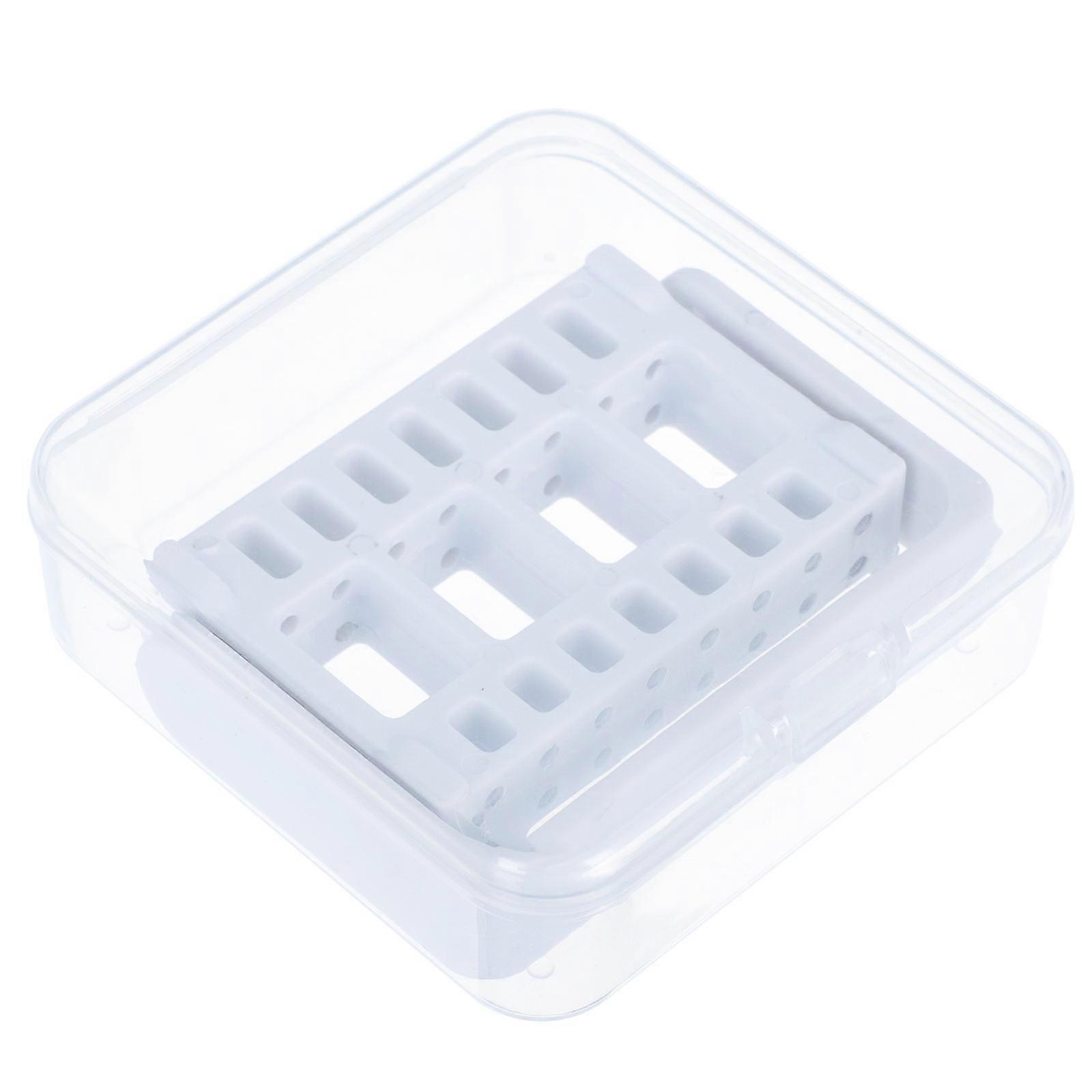 Manicure Storage Case Grinding Head Socket Organizer For Home Use And Nail Salons Plastic Rectangular 1Set