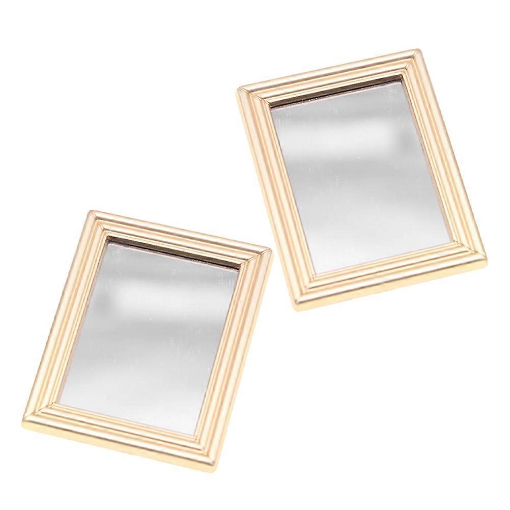 Dollhouse Mini Mirrors for Bathroom Decoration 2Pcs Craft
