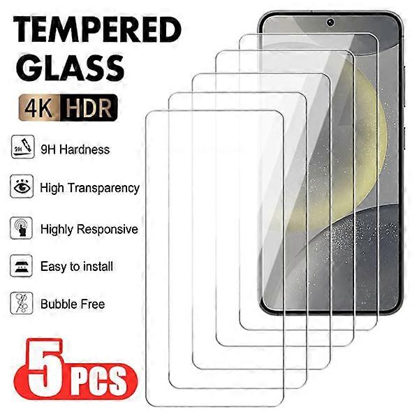 5pcs 9H Protective Glass Compatible with Samsung Galaxy S23 FE S24 Plus Ultra Tempered Screen Protector A05 A15 A25 A35 A55 Protective Film A55 5PCS