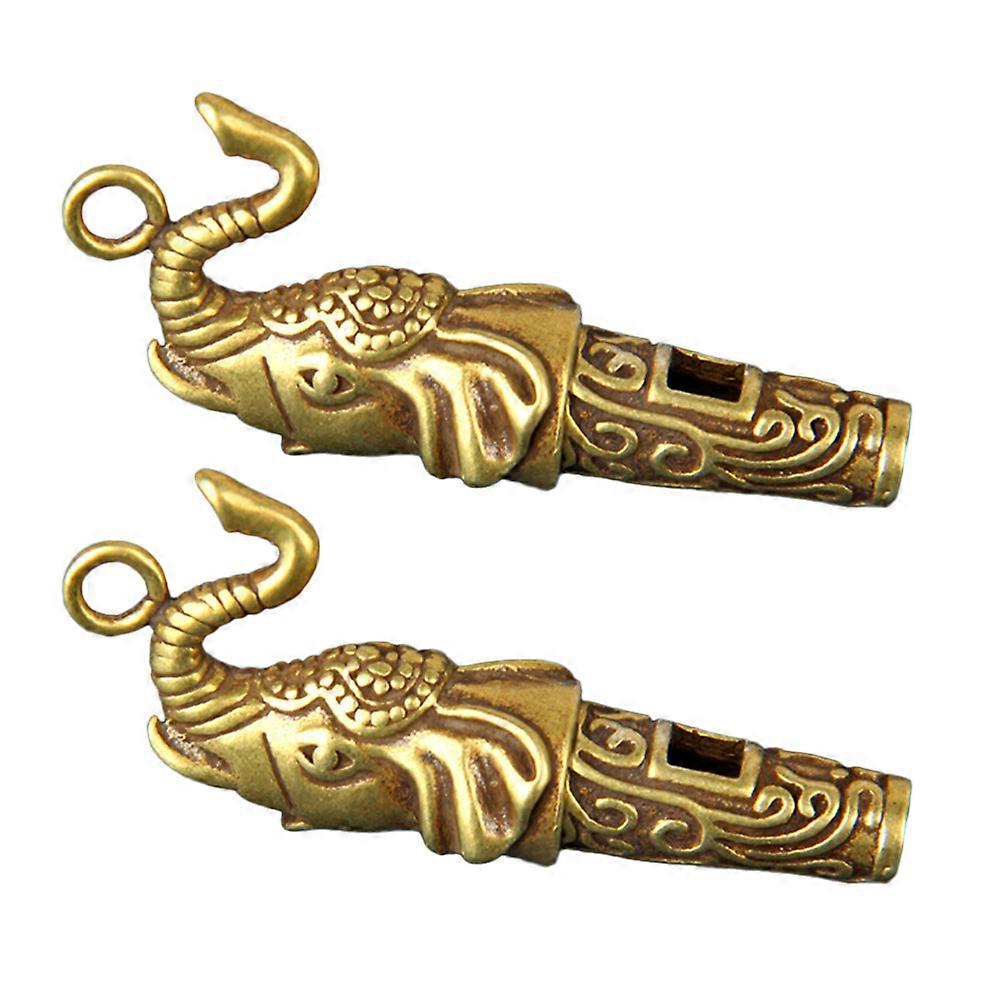 Copper Whistle Elephant Designed Whistles for Emergency Use 6Pcs