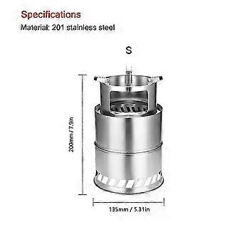 Outdoor Camping Furnace End Deconstructable Wood Stoves Portable Picnic Barbecue Stoves Windproof Cooking Stainless Steel Stove