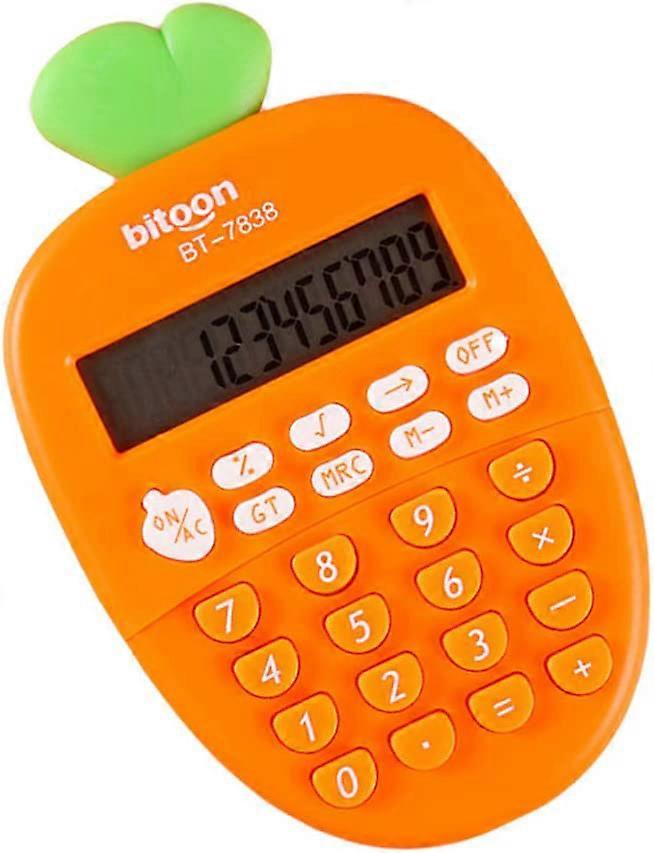 Desktop Calculator 12 Digit, Mini Kids Calculator Cute Carrot Portable Small Basic Students Calculators