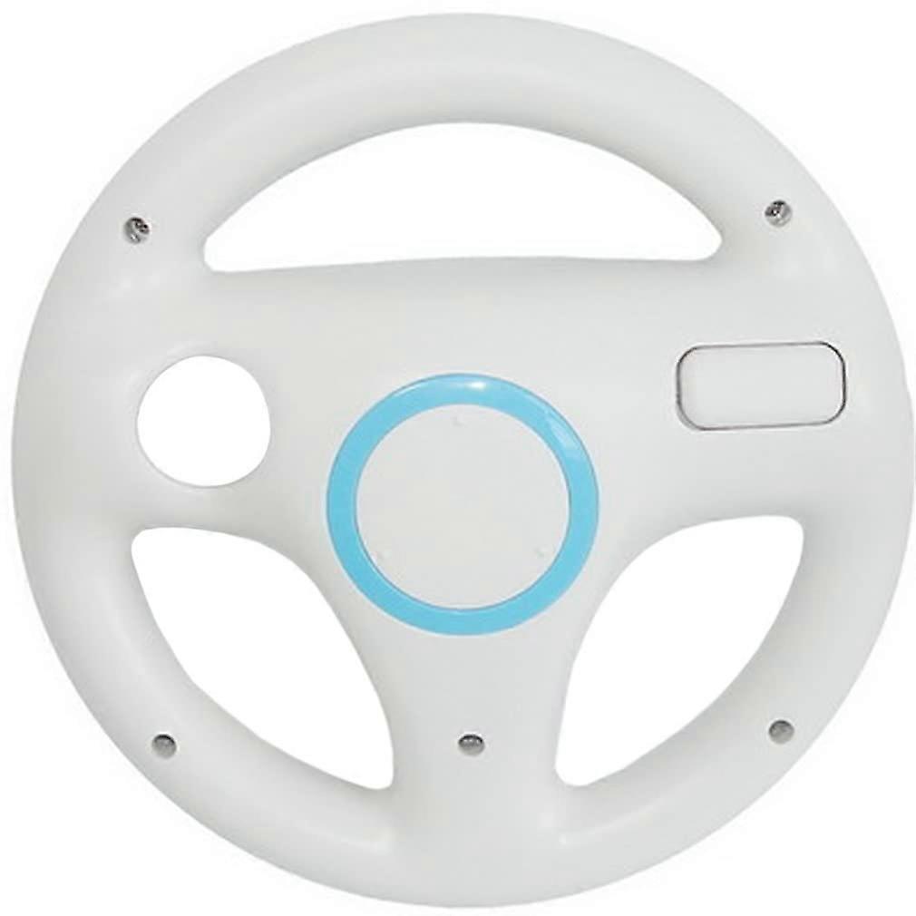 White Steering Wheel for Nintendo Wii U Remote, Racing Wheel Controller Grip for Mario Kart