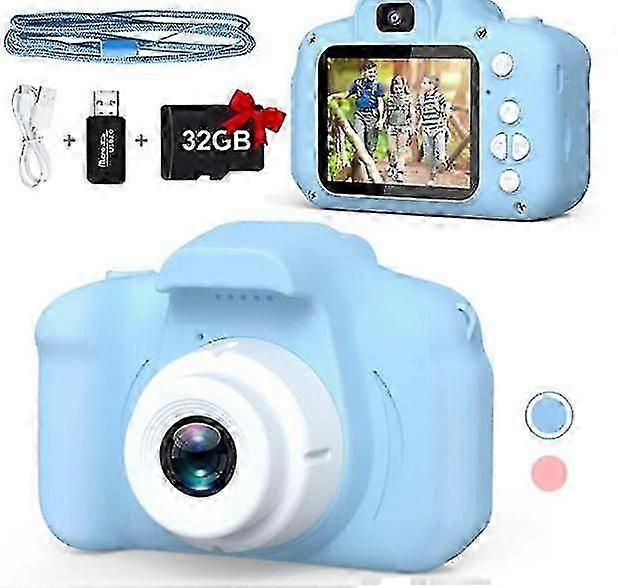 耐衝撃性セルフキッズカメラ、3-10歳の子供のためのデュアルカメラ、32ギガバイトSDカード付きHDデジタルビデオ、3 4 5 6 7 8歳の女の子のためのクリスマスキッズおもちゃ
